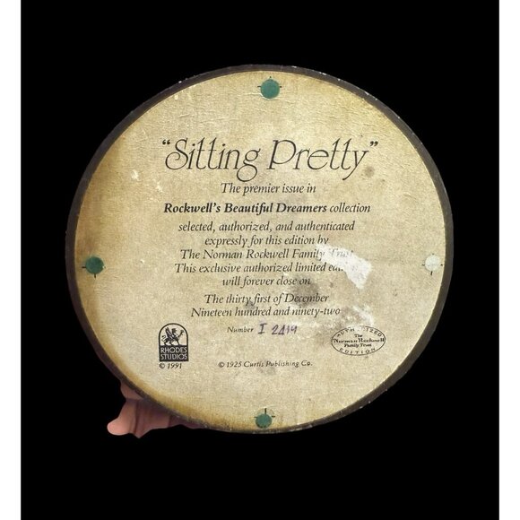 Norman Rockwell Sitting Pretty Figurine Beautiful Dreamers 1991 Rhodes Studio - Picture 8 of 8